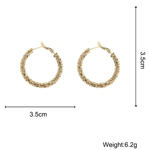 🌟Shiny Gold Plated Hoop Earrings - Picture 4 of 4